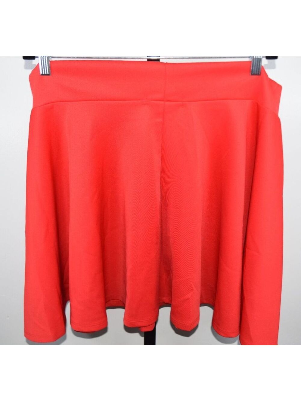 Thanth Red Flare Skater Sporty Mini Skirt Stretch Waist Plus Size Casual